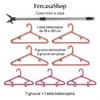 Set Asta Telescopica Con Grucce  Appendiabiti