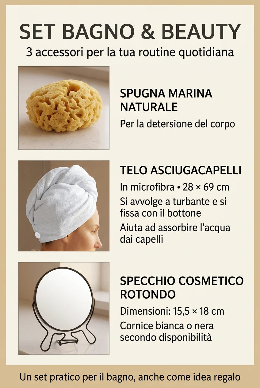 Set Bagno e Beauty con Spugna Naturale