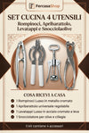 Set Utensili Cucina  Rompinoci, Apribarattolo, Levanoccioli e Levatappi