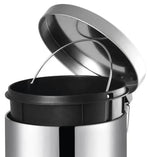Set Accessori Bagno in Acciaio Inox con Pattumiera a Pedale e Scopino WC