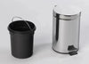 Set Accessori Bagno in Acciaio Inox con Pattumiera a Pedale e Scopino WC