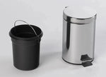 Set Accessori Bagno in Acciaio Inox con Pattumiera a Pedale e Scopino WC