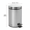 Set Accessori Bagno in Acciaio Inox con Pattumiera a Pedale e Scopino WC
