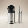 Set Accessori Bagno in Acciaio Inox con Pattumiera a Pedale e Scopino WC