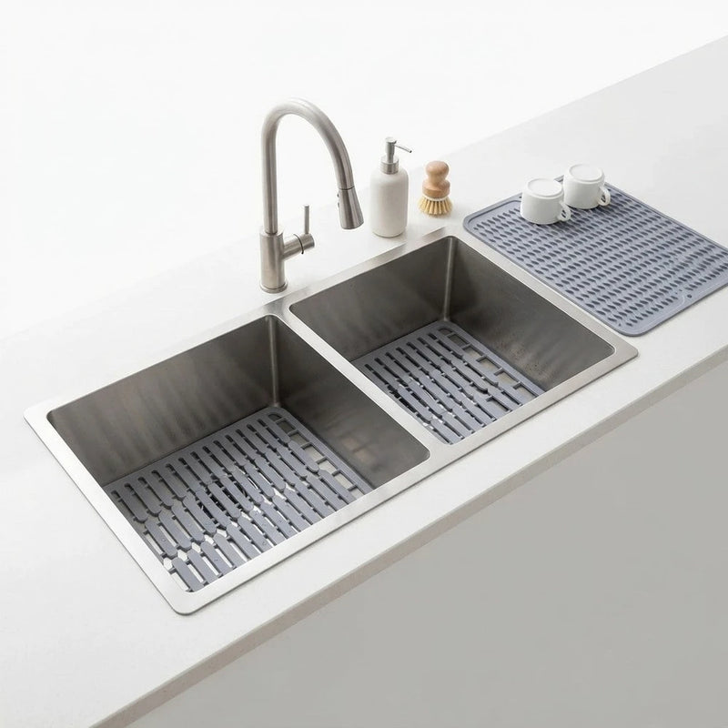 Set Lavello in Silicone 3 Pezzi: 1 Scolapiatti e 2 Salvalavello