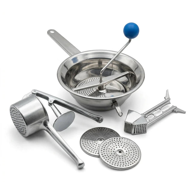 Set Cucina per Passatelli e Passaverdure e spremiaglio in Acciaio e Alluminio