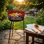 Set Barbecue a Carbone Ø33 cm con Paletta e Scopino in Ottone