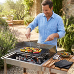 Set BBQ Completo - 3 Utensili Legno + 3 Tappetini per  Griglia
