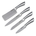 Set Coltelli Professionali Alpina in Acciaio Inossidabile: Mannaia, Coltello da Carne , Pane e sbucciatura