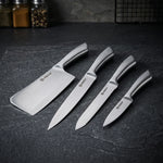 Set Coltelli Professionali Alpina in Acciaio Inossidabile: Mannaia, Coltello da Carne , Pane e sbucciatura