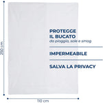 Telo Copribucato Impermeabile e Traspirante per Stendibiancheria 110 × 250 cm