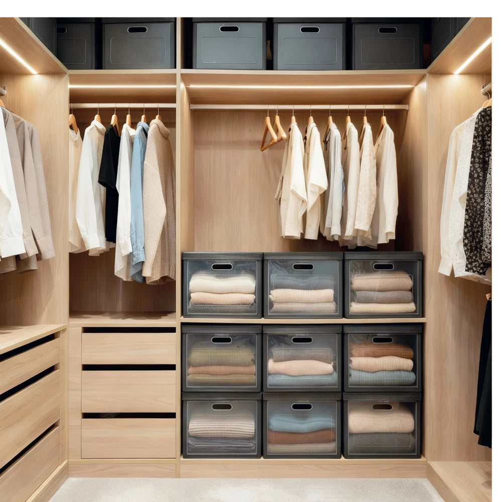 Scatola Portaoggetti TNT Pieghevole con Finestra Trasparente – Organizer Armadio Ideabox