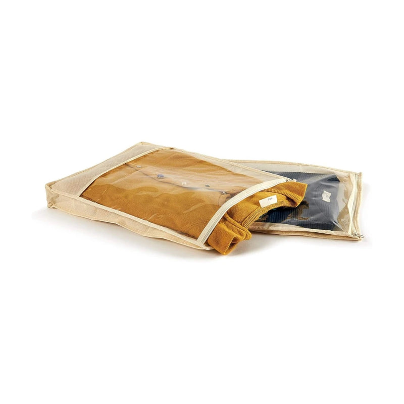 Linea Più 0384E Easybag Pull-over, sac de rangement TNT, lot de 2, 33 x 45 cm, hauteur 5 cm, écru