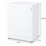PVC Washing Machine Cover with Zipper - White N407