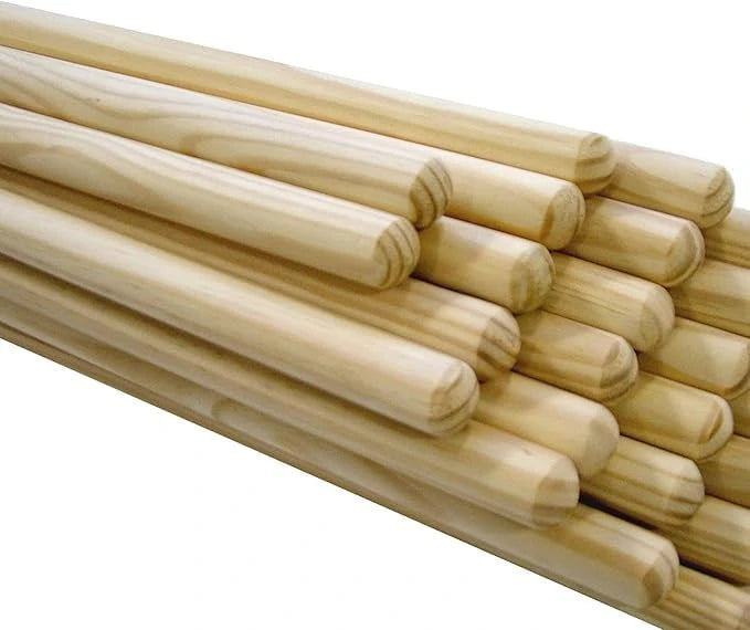 Manico in Legno Naturale con Attacco a Vite Universale per Scope, Spazzoloni e Spingiacqua, 130 o 150 cm