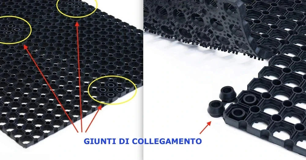 Rubber Compos Doormat with Holes 50x100 cm