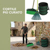 Set Pulizia Giardino e Cortile con Sacco Pieghevole 125 L, Rastrello Flessibile 32 cm e Scopa Strip 38 cm