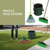Set Pulizia Giardino e Cortile con Sacco Pieghevole 125 L, Rastrello Flessibile 32 cm e Scopa Strip 38 cm