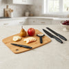 Set Preparazione Cucina Alpina con Tagliere in Bambù 30×23 cm, Set Coltelli e Pelapatate