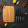 Set Preparazione Cucina Alpina con Tagliere in Bambù 30×23 cm, Set Coltelli e Pelapatate