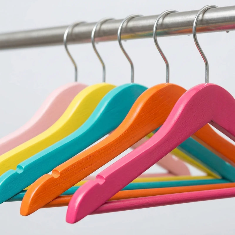 Grucce per Bambini in Legno Colorato 30,5 cm, Set da 20 con Gancio Girevole