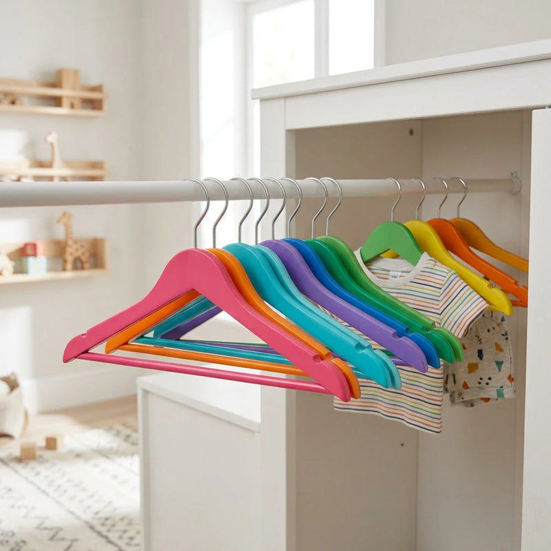 Grucce per Bambini in Legno Colorato 30,5 cm, Set da 20 con Gancio Girevole