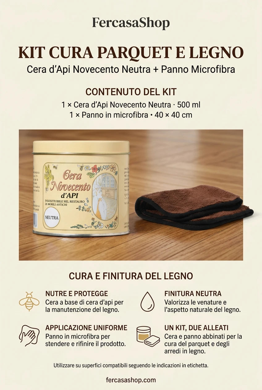 Kit Pulizia Parquet Cera d'Api