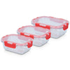 Set 3 Contenitori Ermetici Alpina in Vetro Borosilicato con Coperchi – 390 ml, 620 ml e 1 L