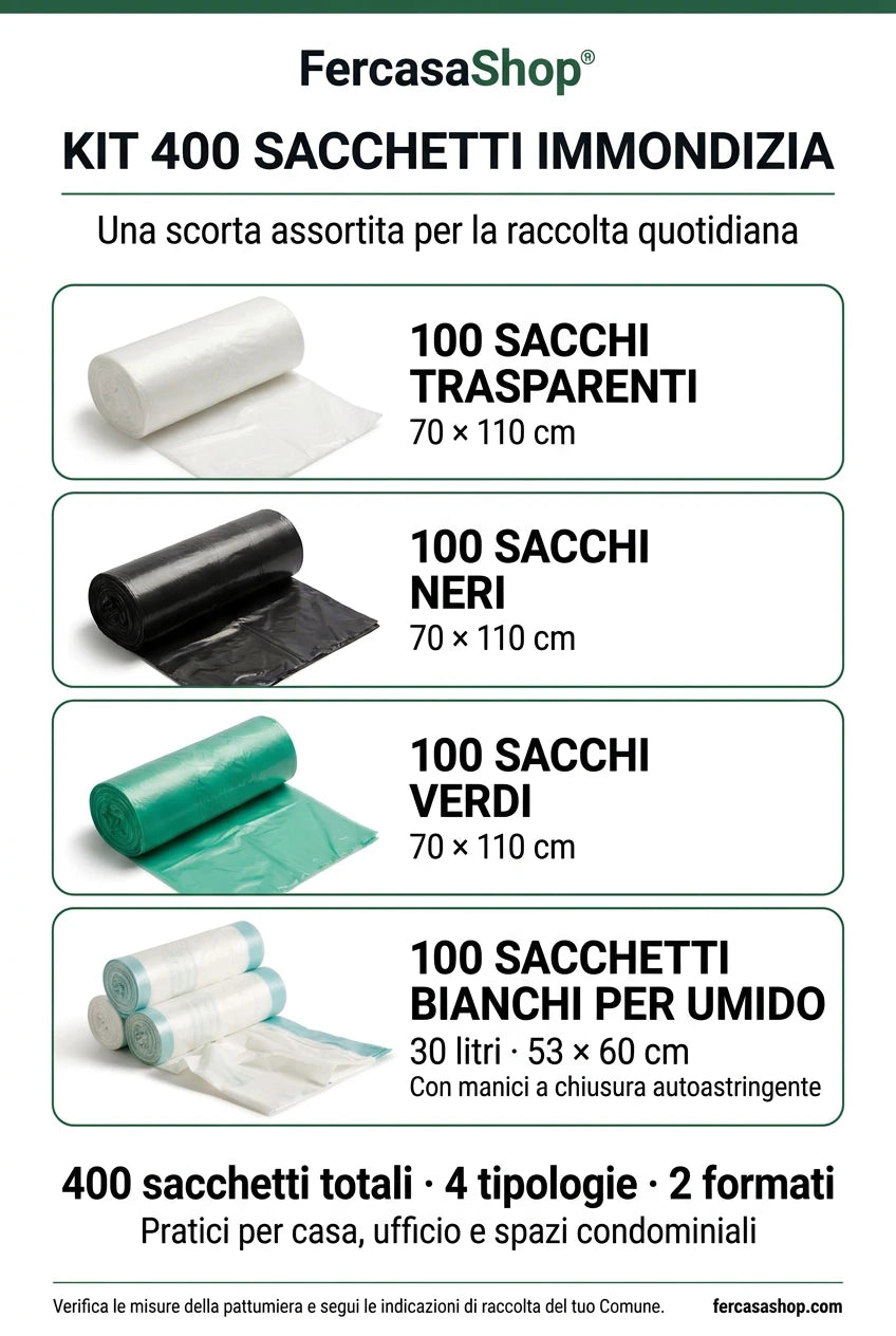 Sacchetti per Raccolta Differenziata – Kit per Rifiuti Domestici