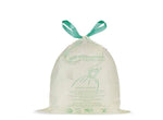 100 sacs poubelle biodégradables et compostables, dimensions : 53 x 60 cm, étanches aux liquides, avec poignées.
