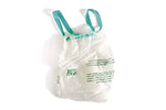 100 sacs poubelle biodégradables et compostables, dimensions : 53 x 60 cm, étanches aux liquides, avec poignées.