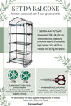 Kit Serra da Balcone a 4 Ripiani con Filo da Giardino e Forbice in Acciaio