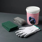 Kit Pulizia Officina e Garage con Pasta Lavamani 1 kg, Lana d’Acciaio 75 g, 10 Fibre Abrasive e Guanti XL