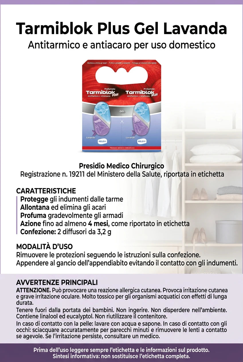 Gel Antitarmico Antiacaro  alla Lavanda