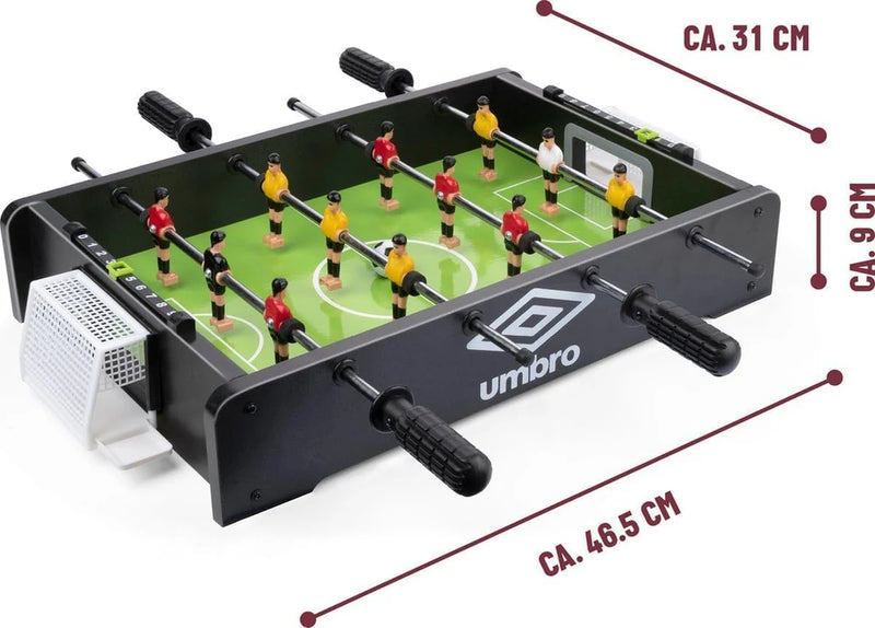 Calcetto da Tavolo Umbro Nero – Gioco di Calcio per la Famiglia 46,5x31,3x9cm