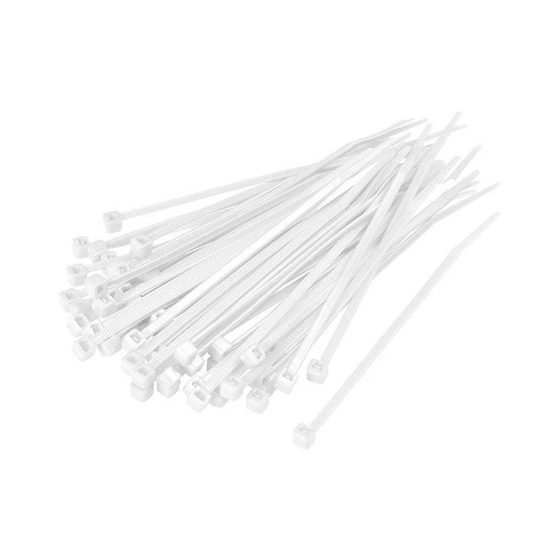Fascette Stringicavo Bianche 4,8 x 200 mm in Nylon, 300 Pezzi (3 Confezioni da 100) Fermacavi per Cavi, Elettronica e Fai da Te