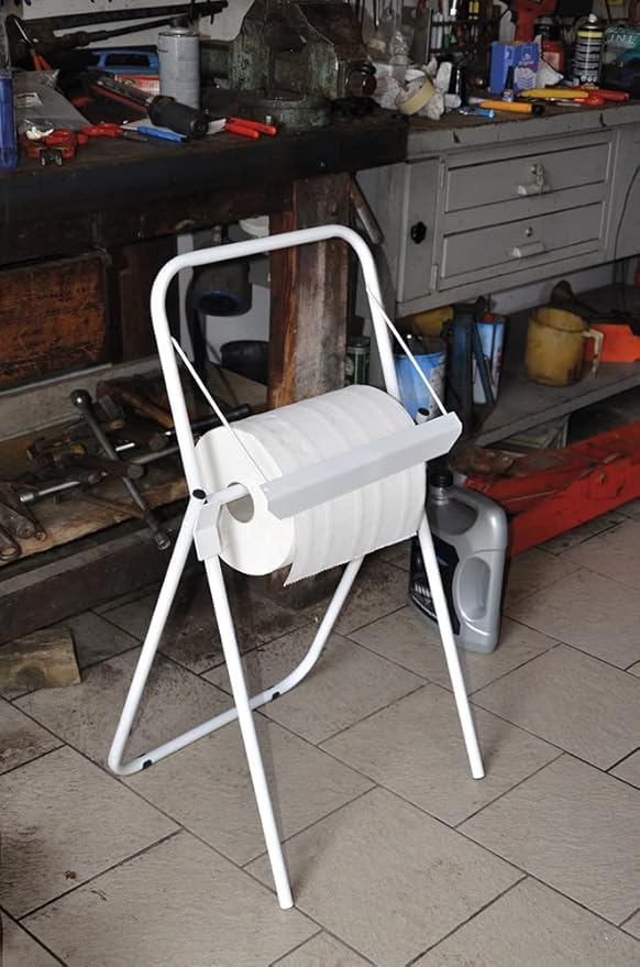 Portarotolo Industriale Muro/Terra 92x46cm Bianco