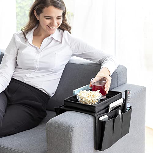 Vassoio Divano InnovaGoods Organizer 6 Tasche Nero