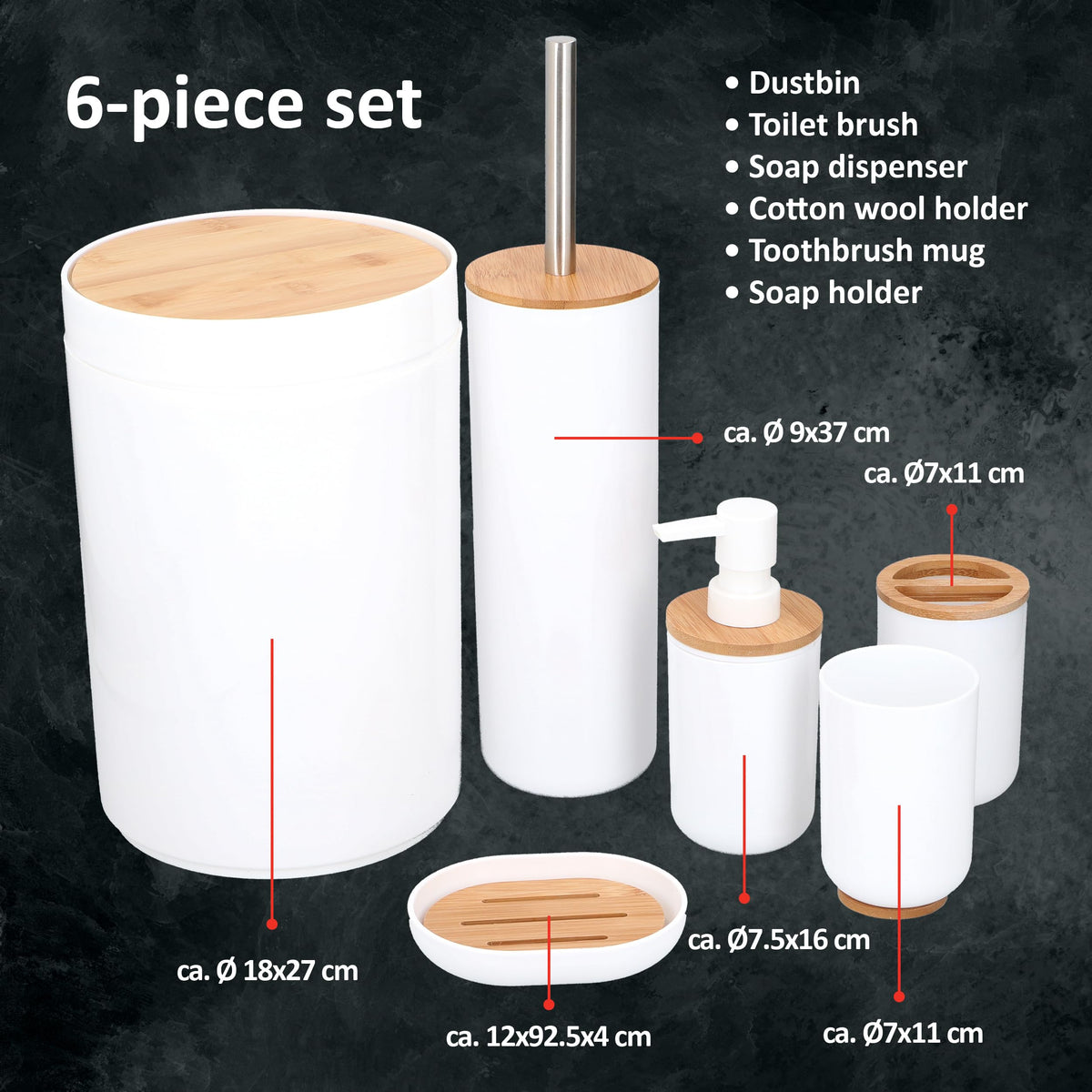 alpina 6-piece bathroom set