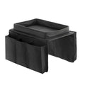 InnovaGoods - Multifunctional Sofa Tray with 6 Remote Control Pockets, Modern Design, Resistant Material, Black, Polyester Cotton