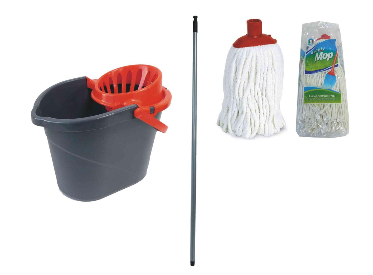 OVAL BUCKET + MOP WRINGER + MOP + HANDLE
