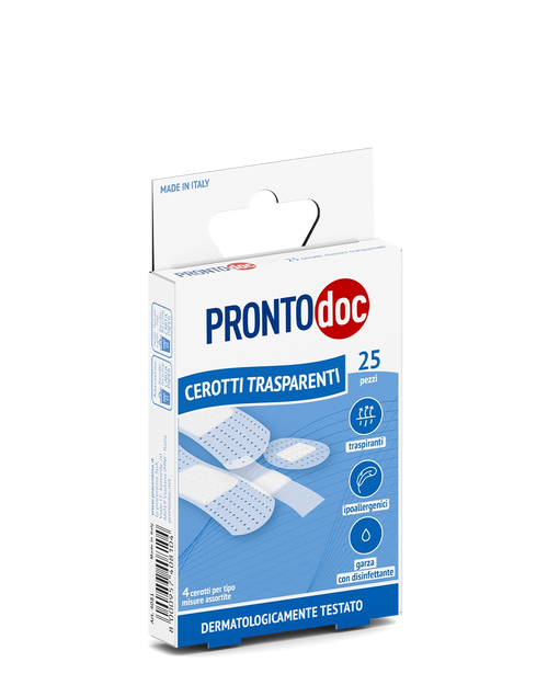Pronto Doc Classic Transparent Assorted Plasters, Pack of 25 Plasters