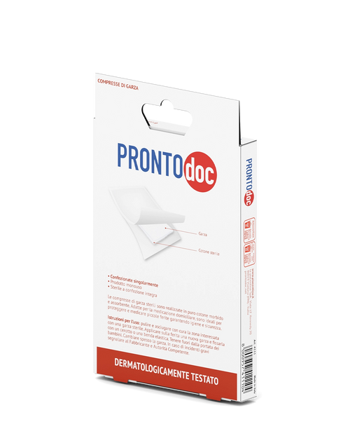 Pronto Doc Cotton Gauze Pads, Sterile and Breathable, 18x40 cm, Pack of 6