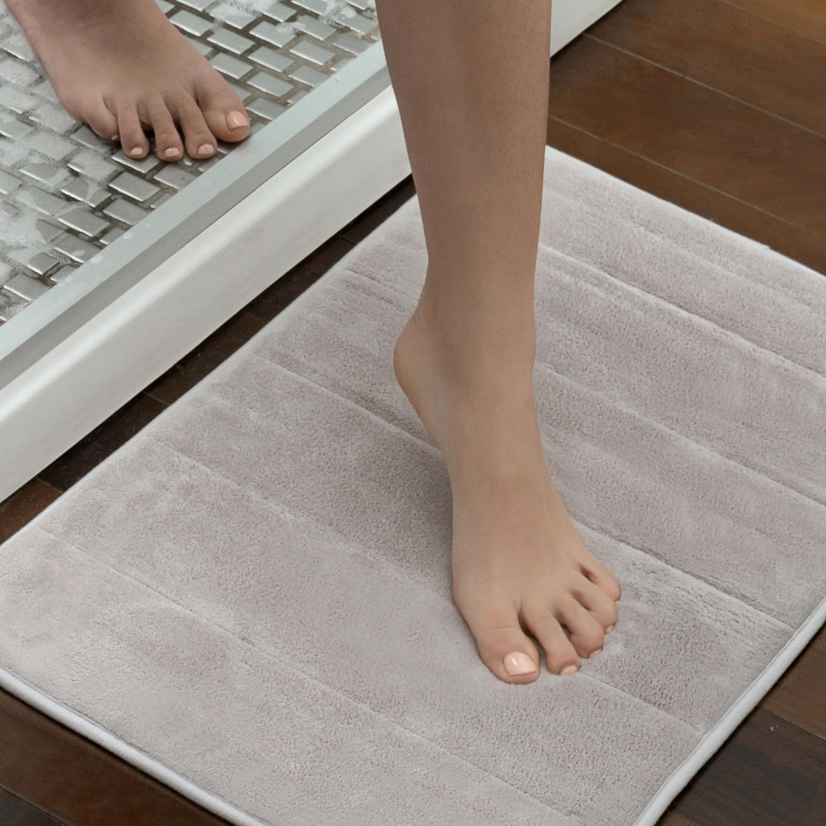 Tappeto Bagno Memory Foam Antiscivolo Grigio 55x40