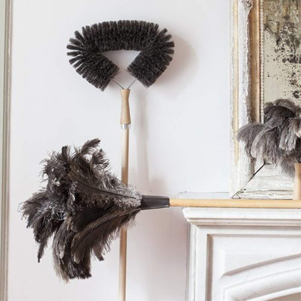 Plumeau en plumes d'autruche FOFO n° 3, manche en bois