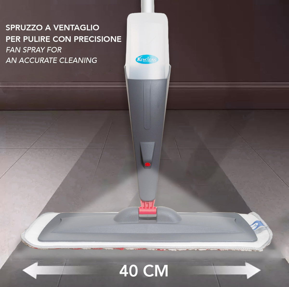 Scopa Lavapavimenti Spray Microfibra 130cm Alluminio