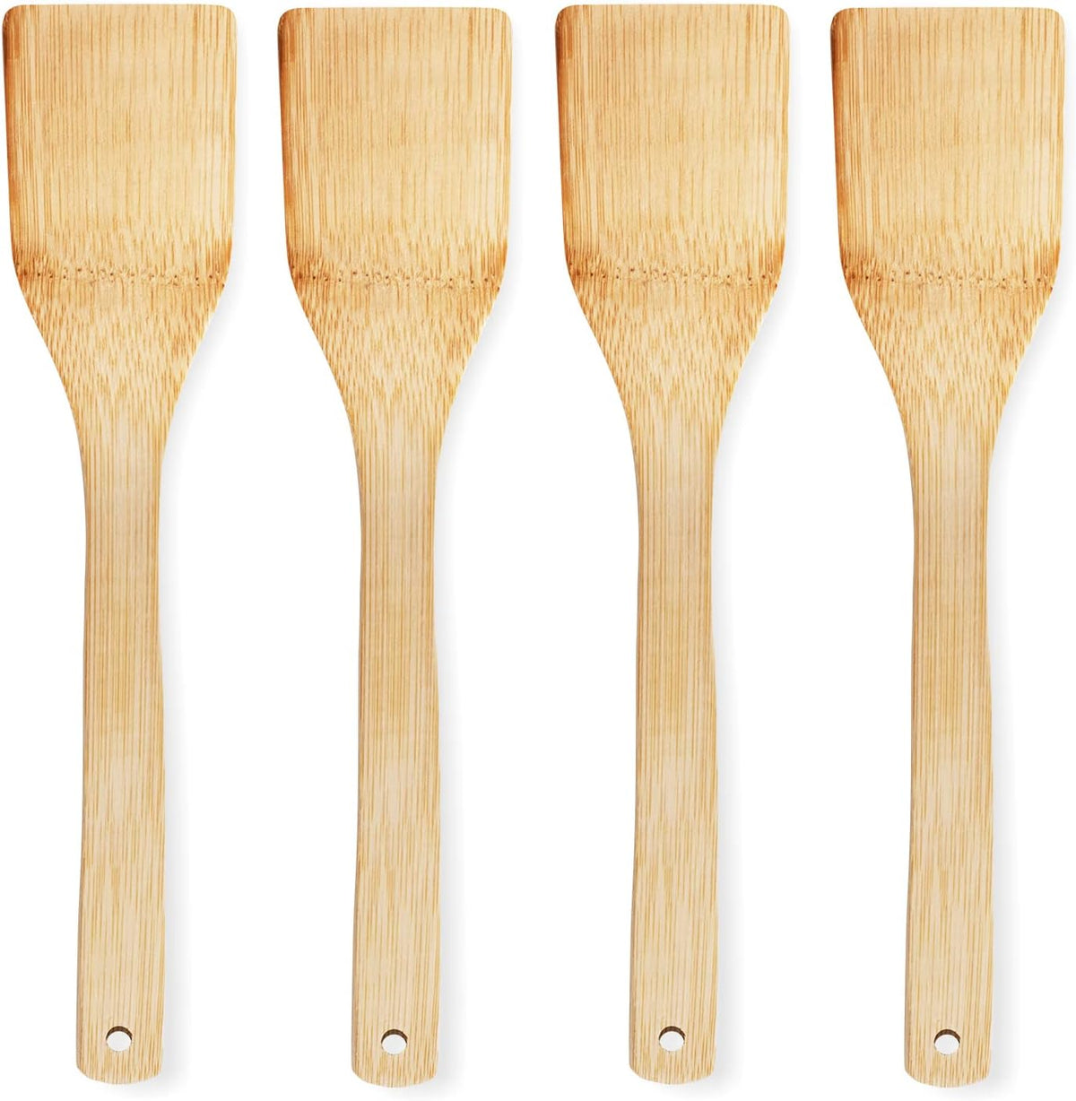 Set 4 Spatole Cucina Bambù 30cm Ecologiche Antigraffio