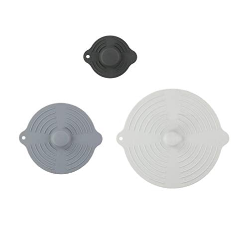 Lot de 3 couvercles universels en silicone Alpina, multicolores - Effet ventouse pour casseroles et poêles