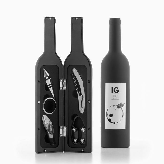 Set Accessori Vino 5 Pezzi Astuccio Bottiglia Magnetico