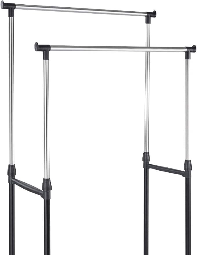 Stand Appendiabiti Telescopico 92-155cm Ruote Acciaio Doppio